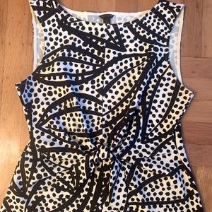 Ann Taylor black and white peplum work shirt